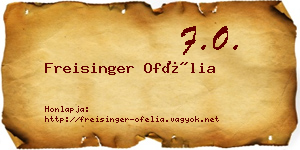 Freisinger Ofélia névjegykártya